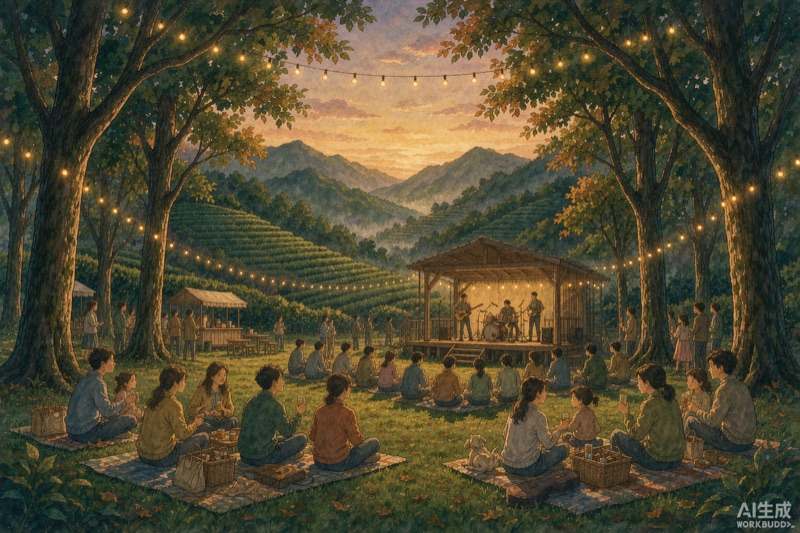 凉山古村篝火与山路马帮巡游意象
