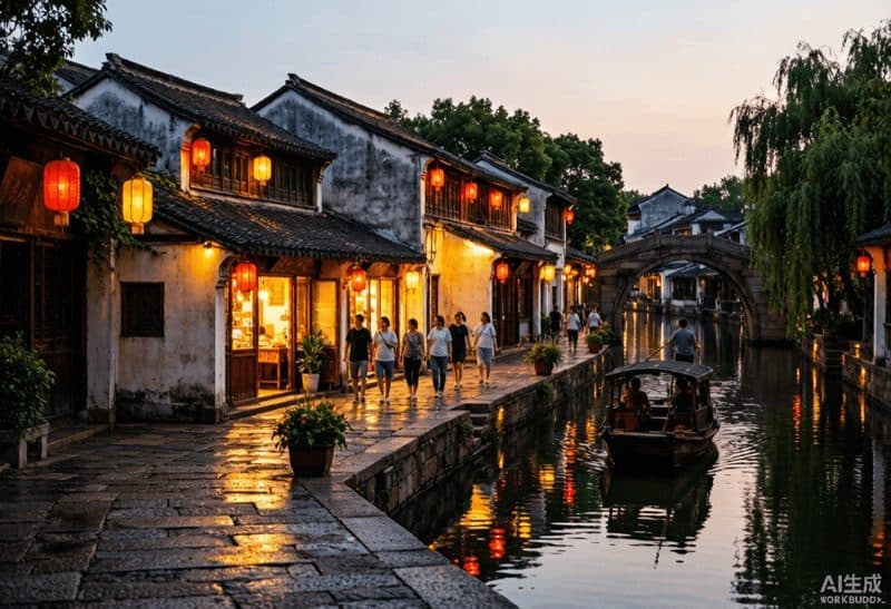 江南古镇夜市